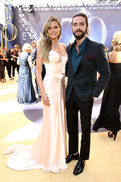 Heidi Klum and Tom Kaulitz on the red carpet at the 70th Emmy Awards ...