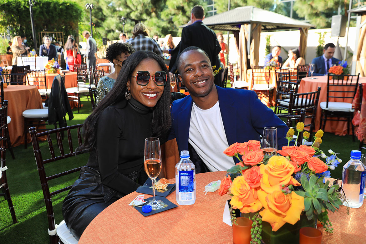 Tahira Aiana and Micah Syrus at the 73rd Emmy Awards Viewing Party