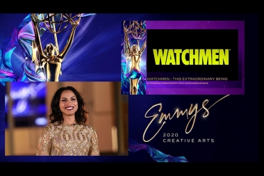 Monica Raymund presents the Emmy for Outstanding Cinematography For A Limited Series Or Movie to Watchmen during Night Three of the 2020 Creative Arts Emmy Awards.