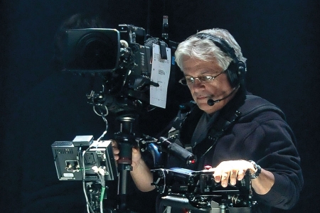 A FOX Sports television camera operator works from a mobile