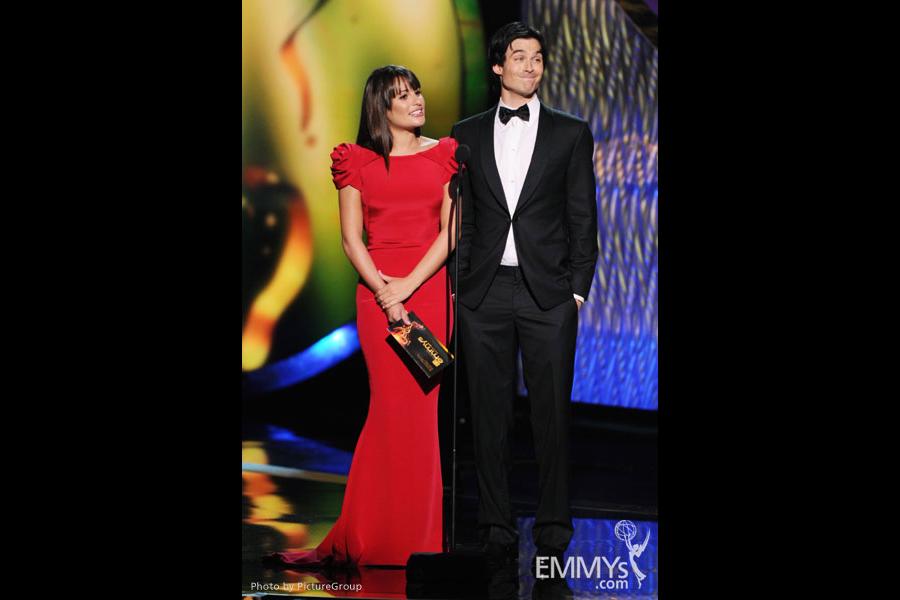 Lea Michele Ian Somerhalder onstage at the Academy of Television